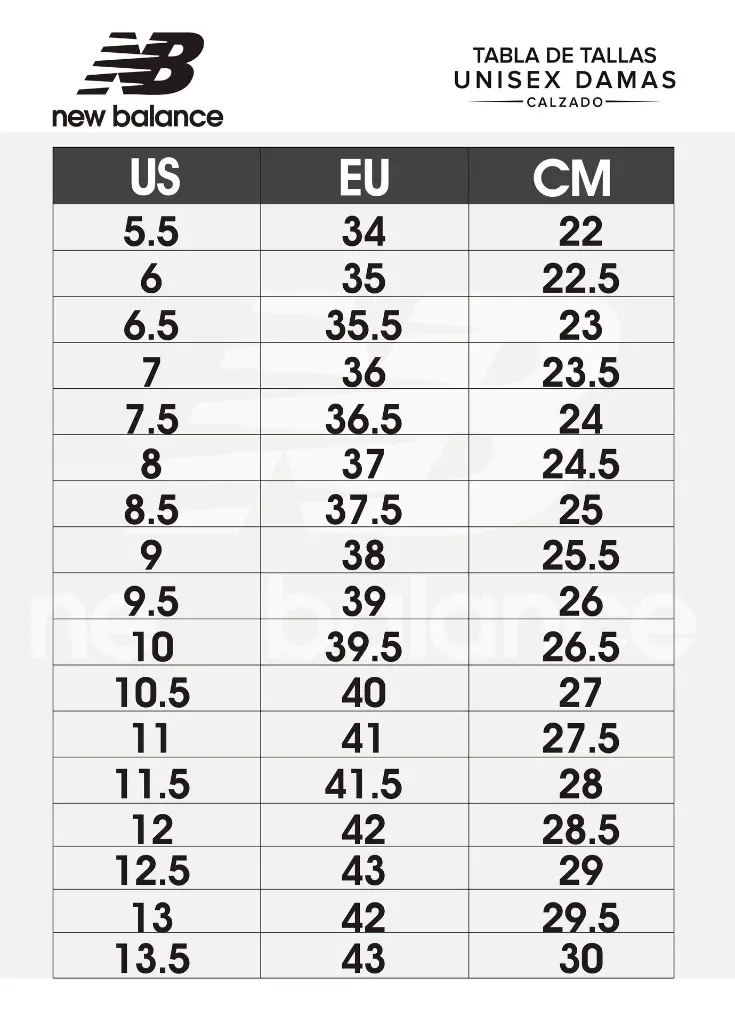 Tabla de tallas unisex dama.webp