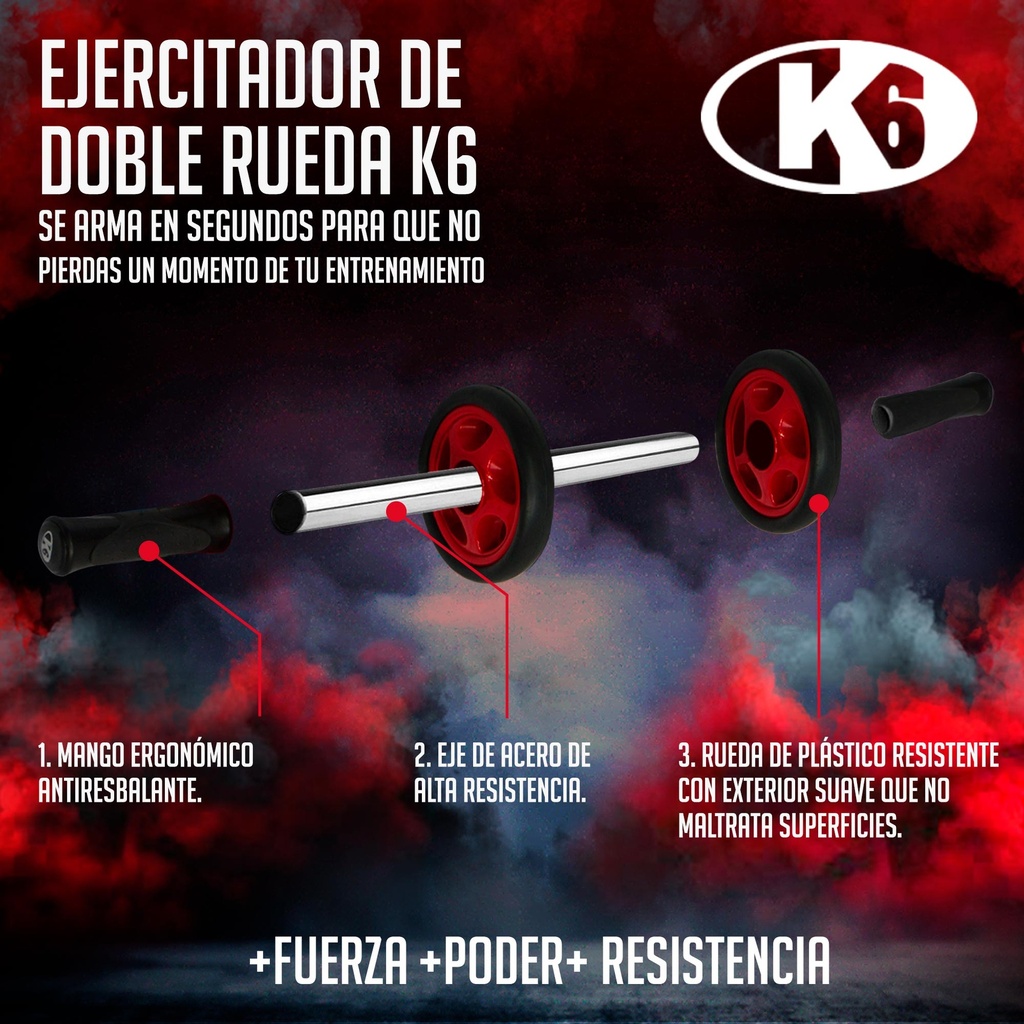Ejercitador de Abdominales K6 de Doble Rueda