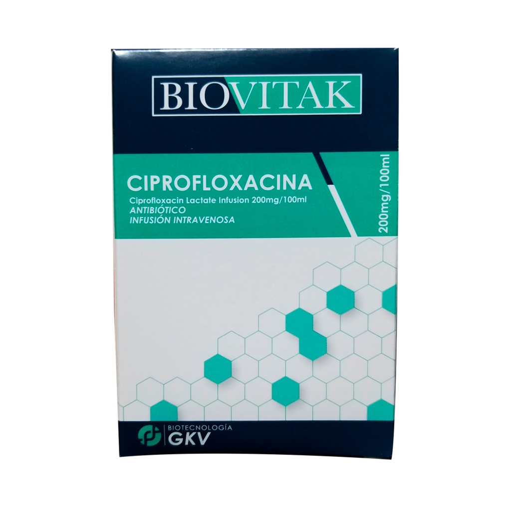 Ciprofloxacina Lactato - Biovitak - 200 MG /100 ML