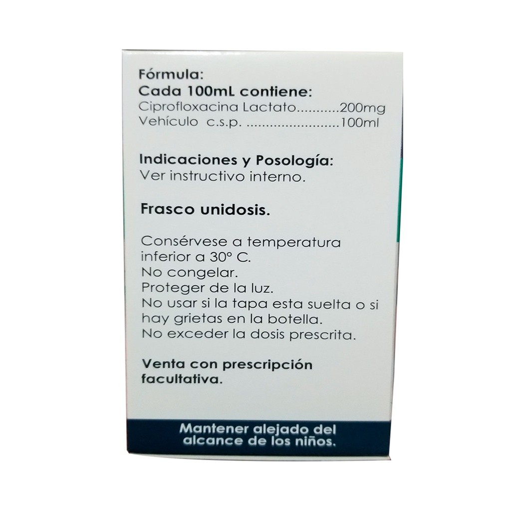 Ciprofloxacina Lactato - Biovitak - 200 MG /100 ML