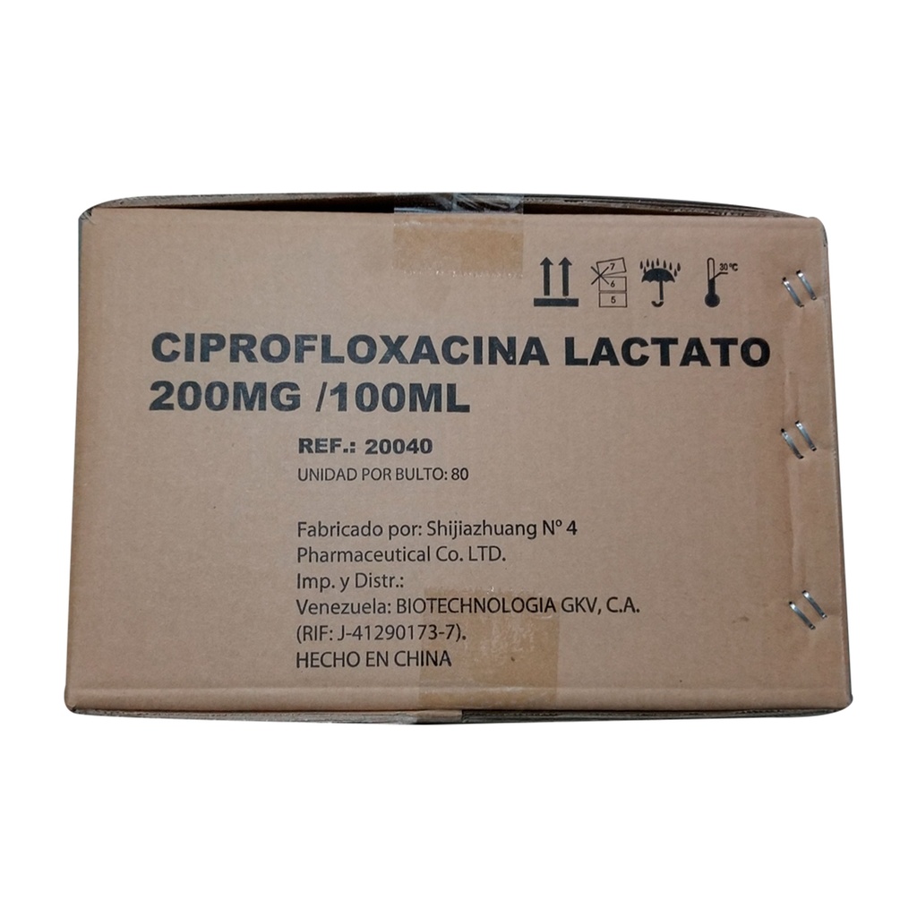 Ciprofloxacina Lactato - Biovitak - 200 MG /100 ML