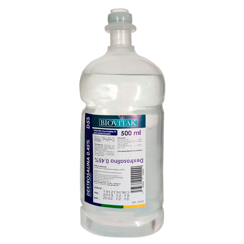 Dextrosalina 0.45% - Biovitak -500 ML