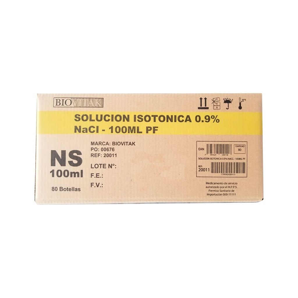 Solucion Isotonica 0.9% NaCl - Biovitak -100 ML Pf