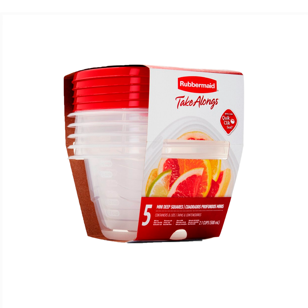 Set de 5 Recipientes con tapa (2,1C) Rubbermaid