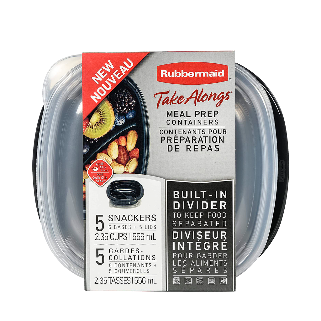 Set de 5 Recipientes con tapa (2,3C) Negro Rubbermaid
