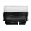 Set de 10 Recipientes con tapa (3,7C) Negro Rubbermaid