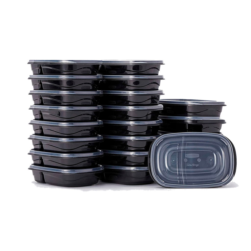 Set de 10 Recipientes con tapa (3,7C) Negro Rubbermaid