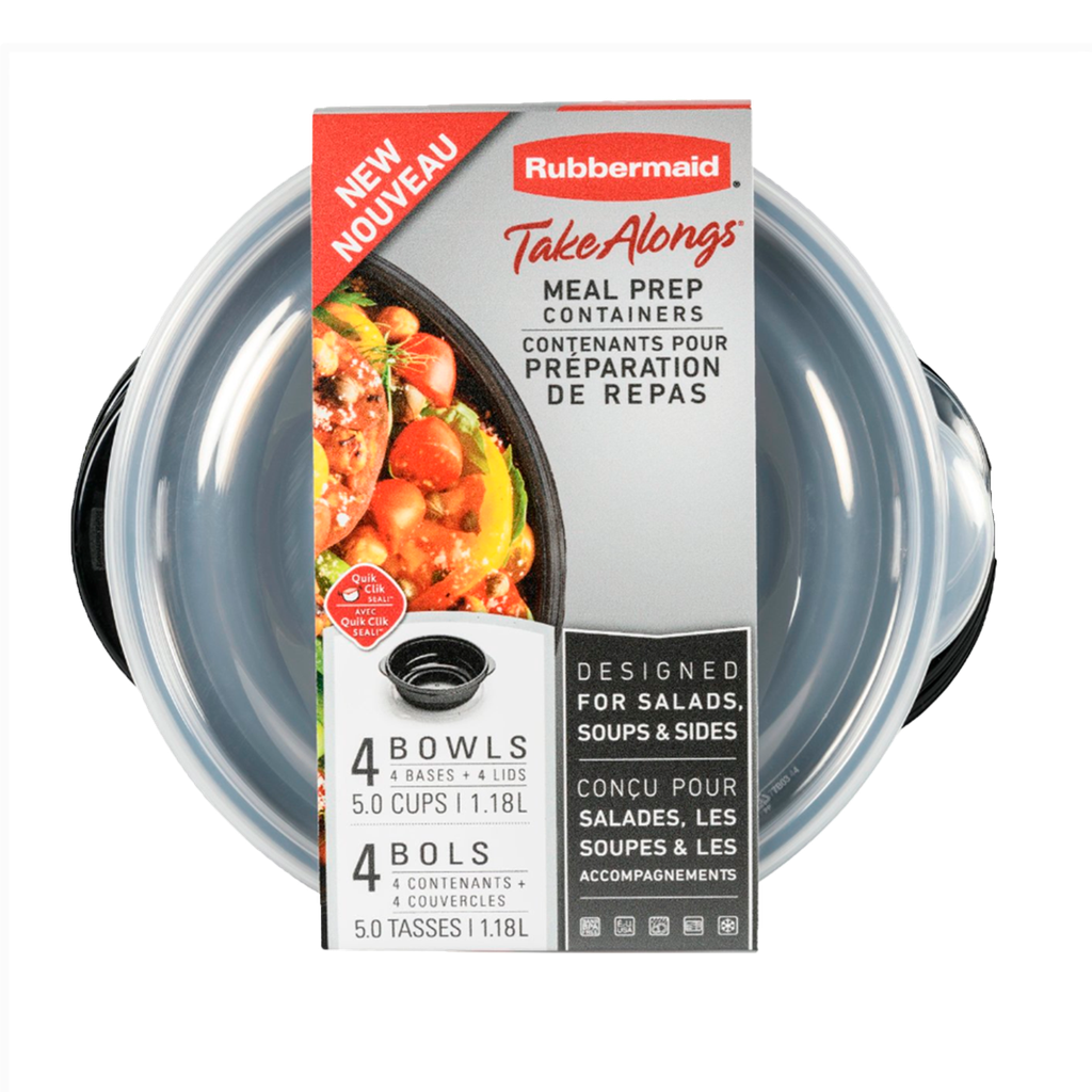 Set de 4 Recipientes con tapa (5,0C) Negro Rubbermaid