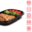 Set de 10 Recipientes con tapa (3,7C) Negro Rubbermaid