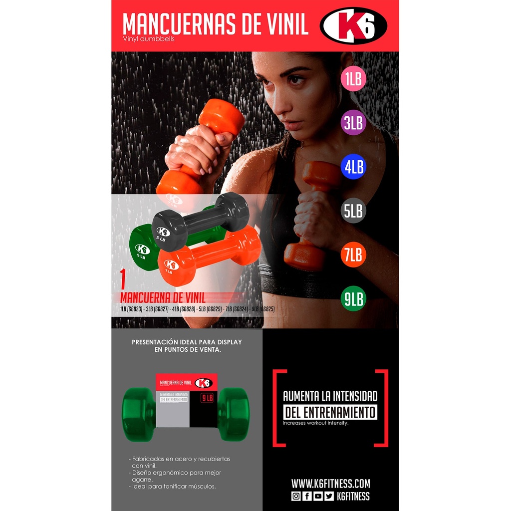 Mancuerna de Vinil K6 1Lb