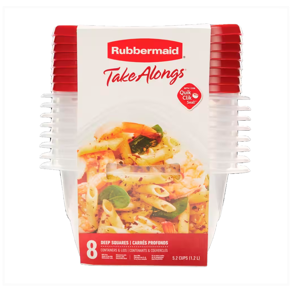 Set de Envases 16 Piezas Cuadradas Takealongs Rubbermaid (1.253 ml)