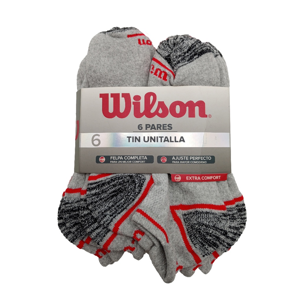 Calcetín/Media caña de fibra sintética Wilson Niño 6 Pack (M)
