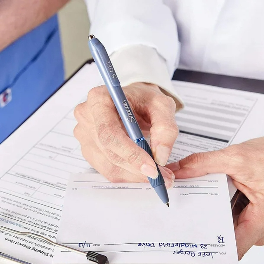 Bolígrafos Punta Fina de Gel Sharpie SGel Bx2 Con Grip de Goma  