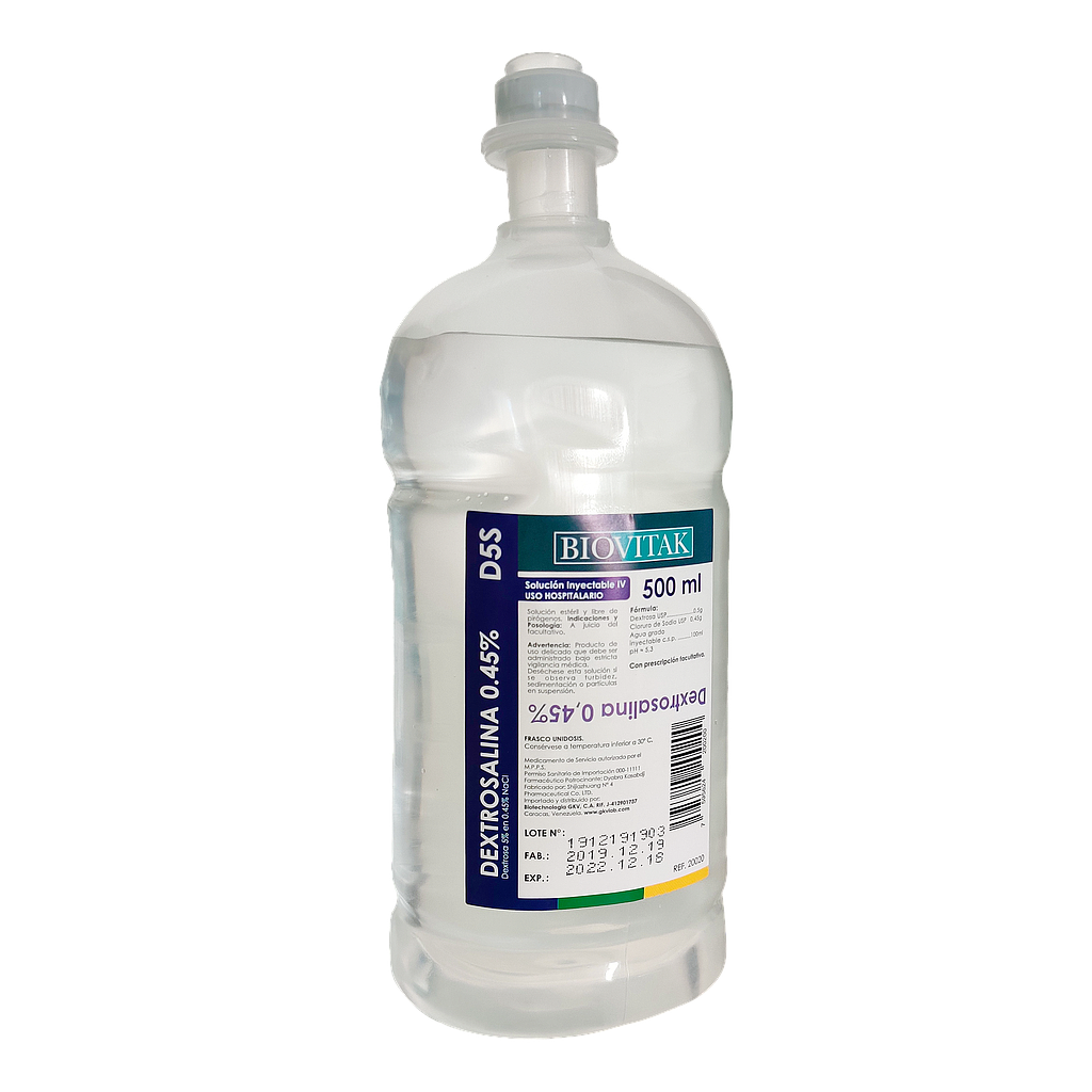Dextrosalina 5% - 0,45% - Biovitak -500 ml (E)