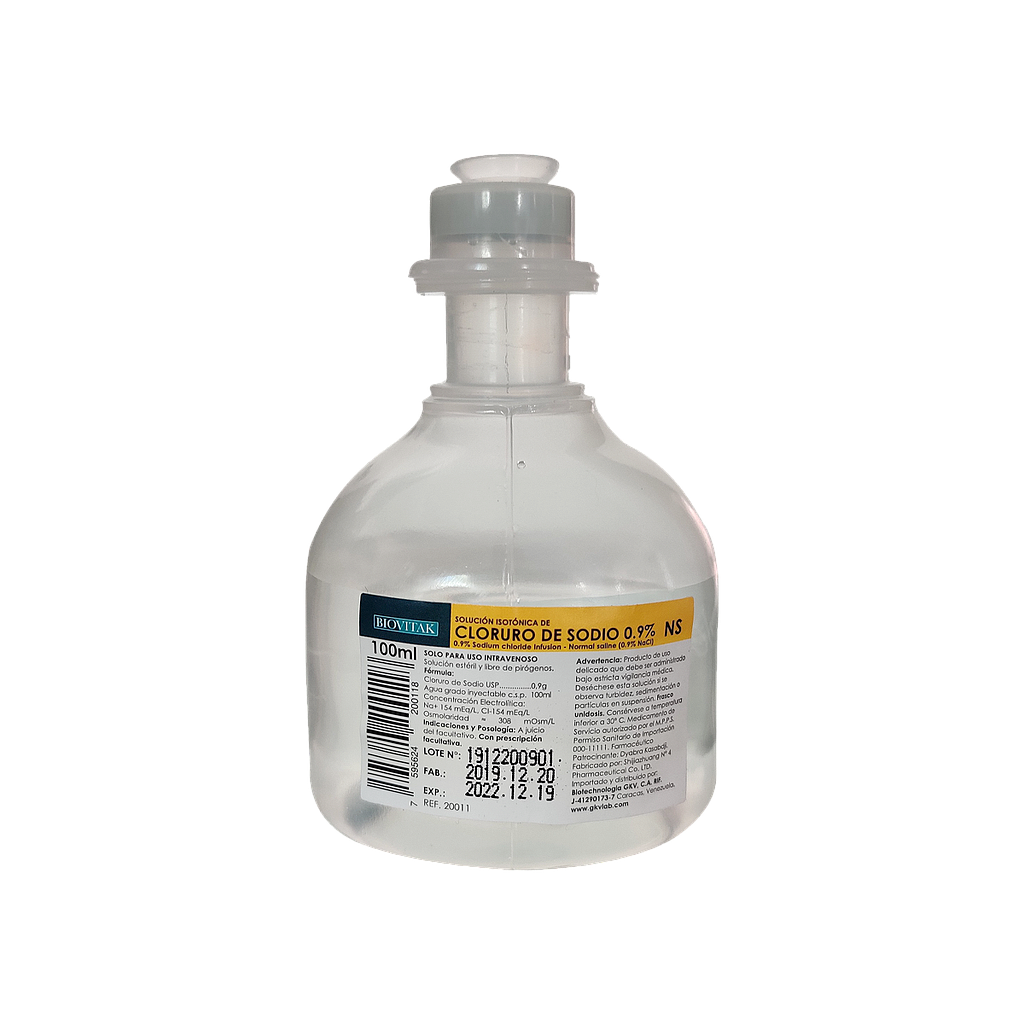 Solución Isotónica 0,9% NaCl - Biovitak -100 ML Pf