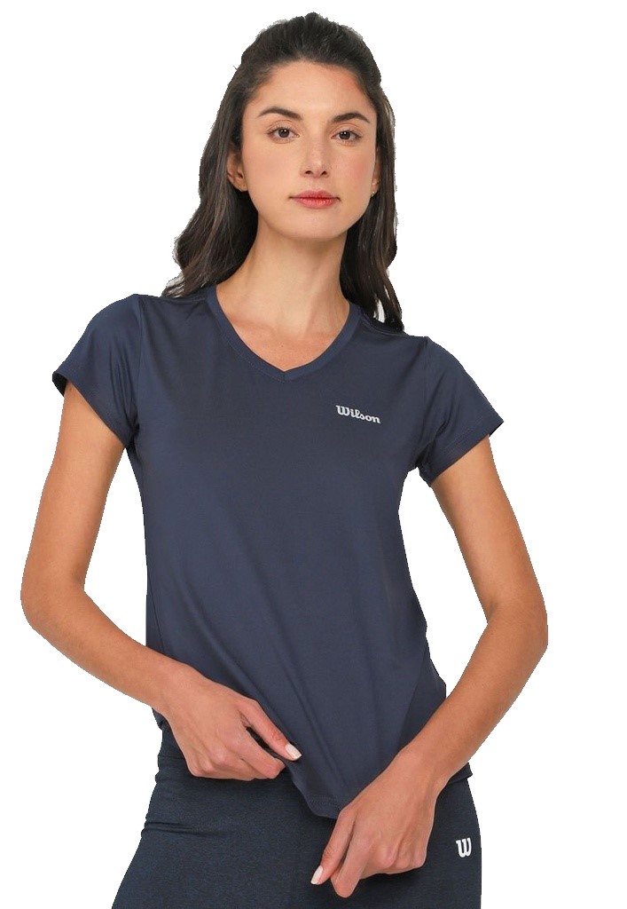 [WT79766] Playera Wilson Cuello V Ultra Dama 59003 Marino (L)