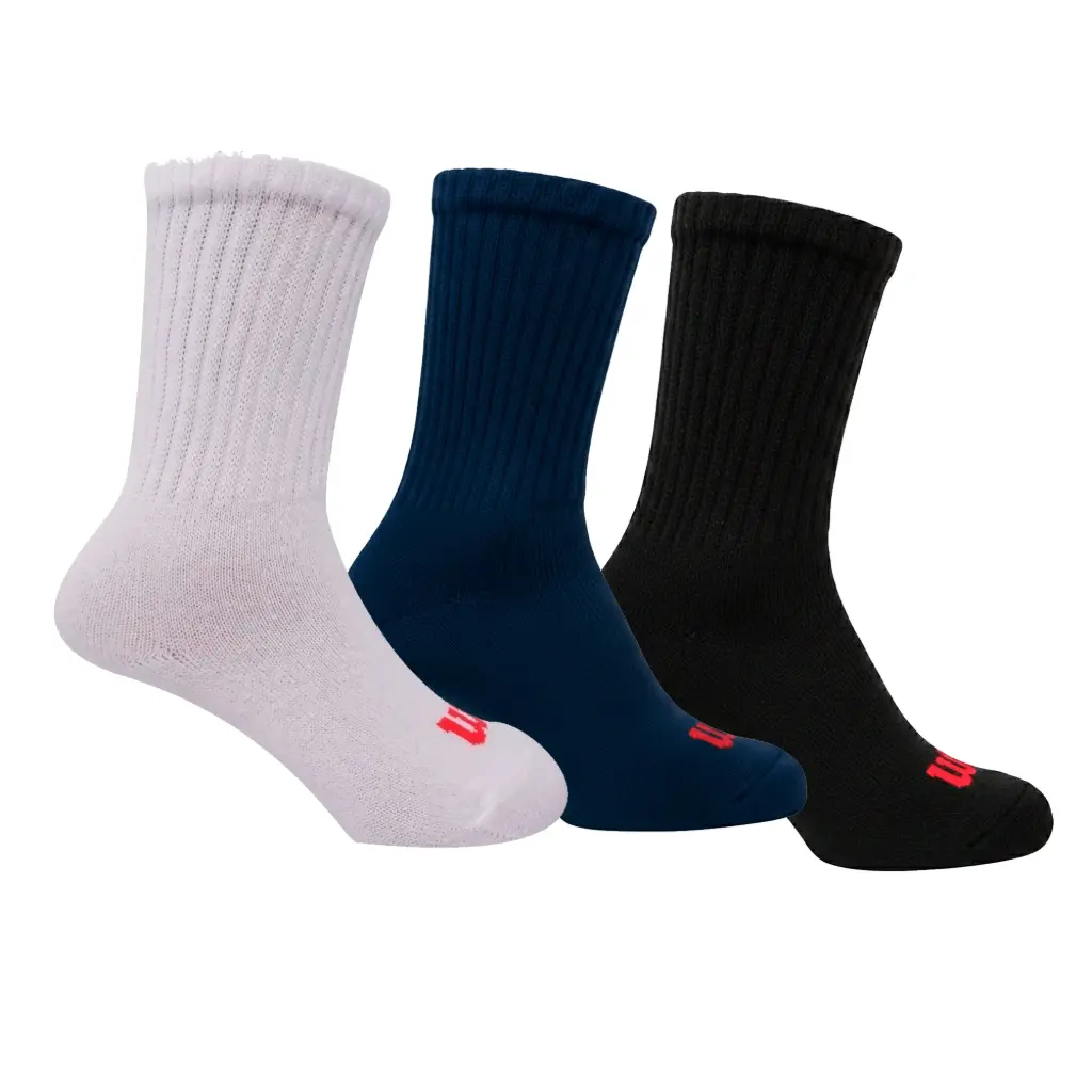 [B1723] Medias Largas Deportivas Escolar Niños Wilson Tricolor 3 Pares