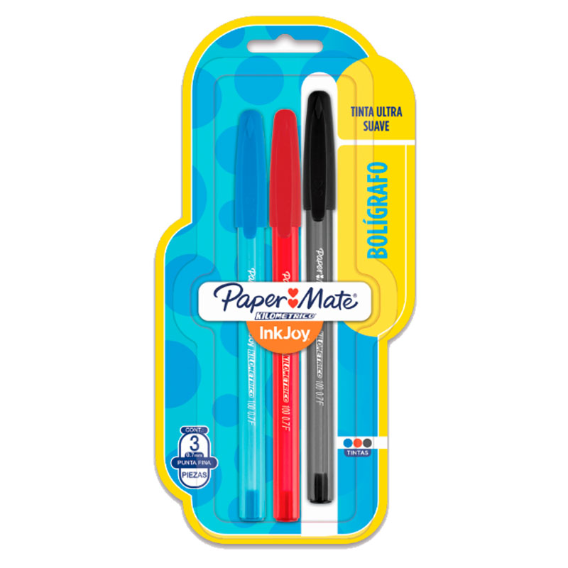 Bolígrafo Kilometrico 100 ST Punta Fina Tx3 Surtido (Negro/Azul/Rojo)