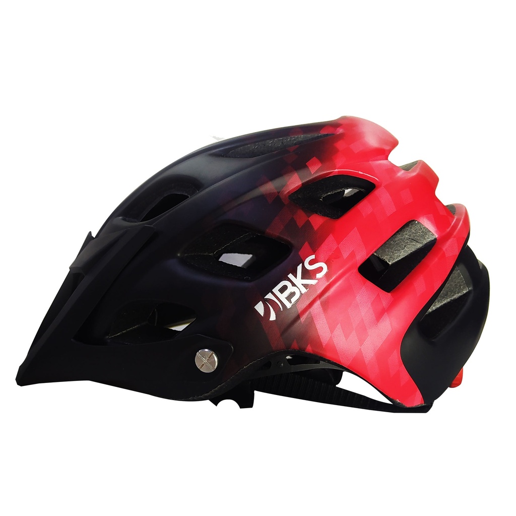 [33665] Casco de Bicicleta para Adultos Bks MTB H360 (Negro-Rojo) (L)