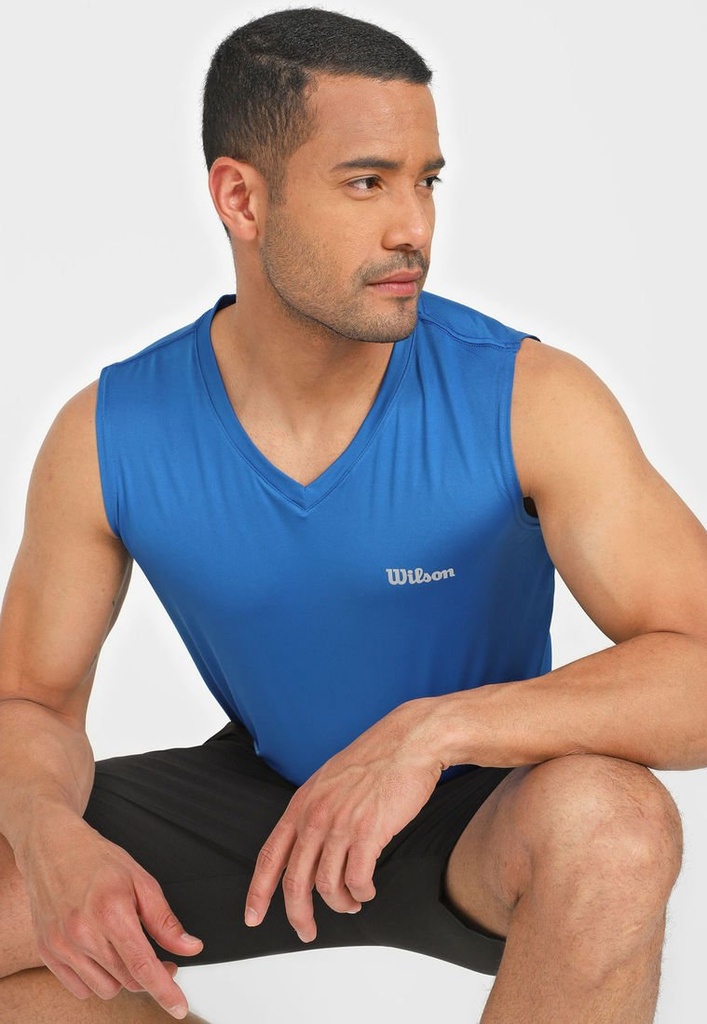 Playera Wilson Sin Mangas Ultra Light Caballero 59051 Azul Rey