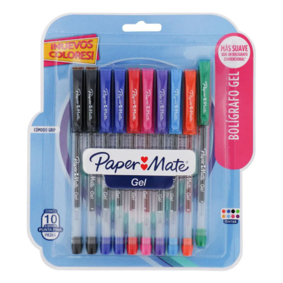Bolígrafo Gel Papermate Económico Cx10 Surtido