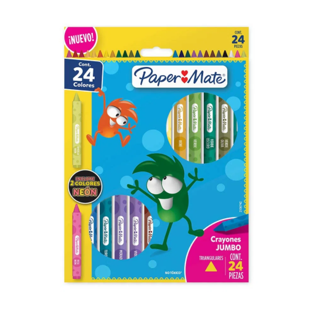 Creyón Papermate Triangular Grueso Cx24