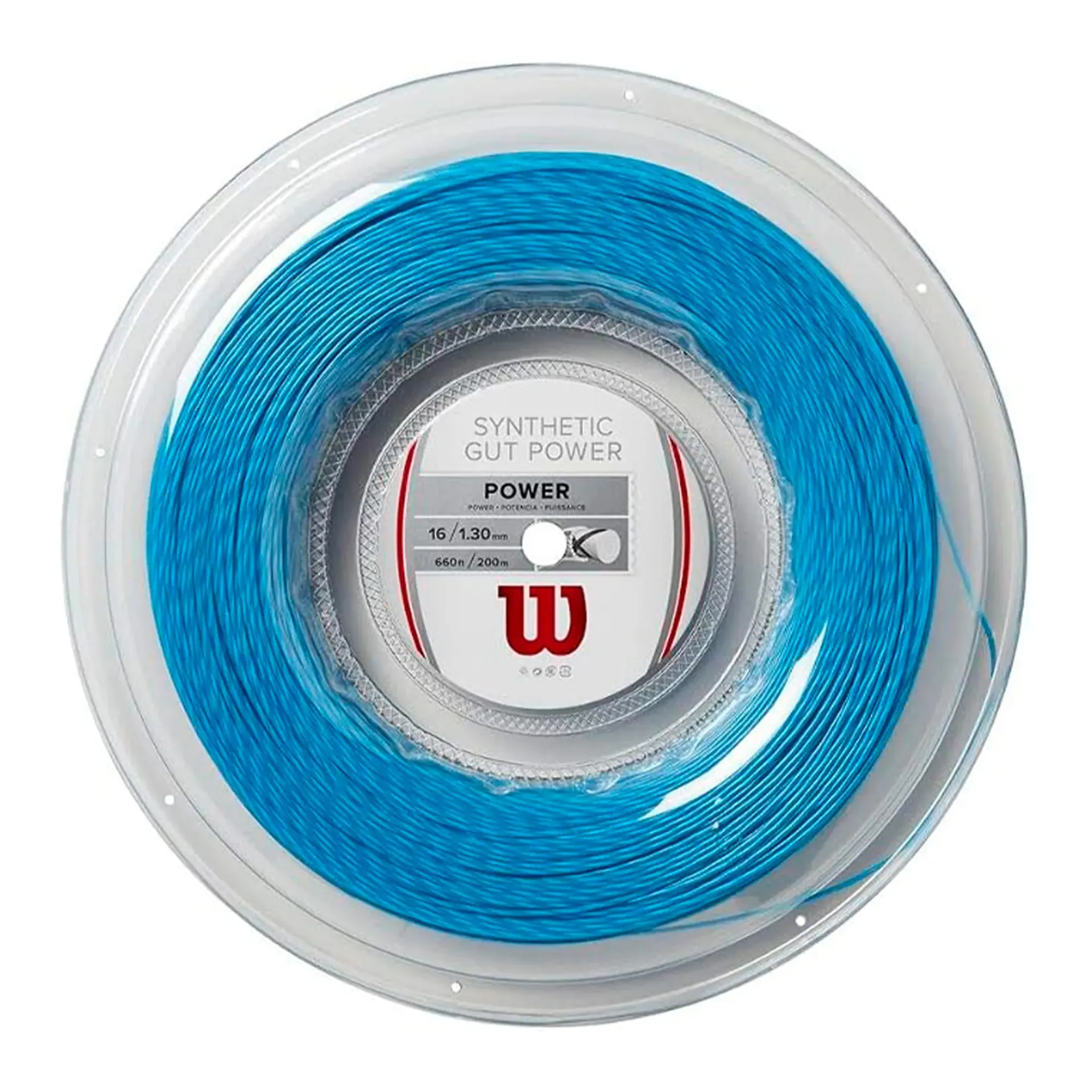 [WR830140116] Cuerda para Raquetas Wilson Synthetic Gut Power 16 Rollo 200m (AZUL)