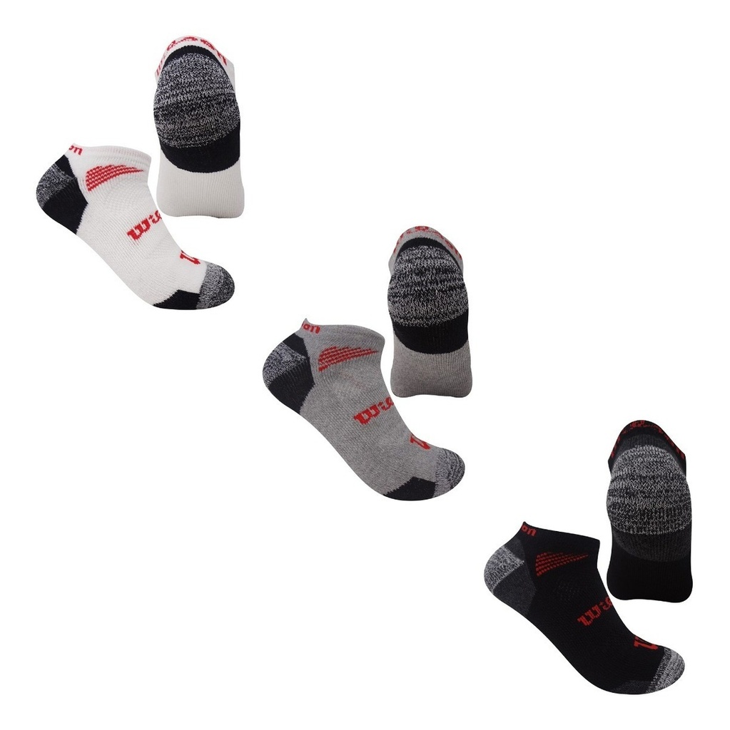 [C0904] Medias tobillera deportiva de algodón Wilson Unisex X3 Surtido Unitalla