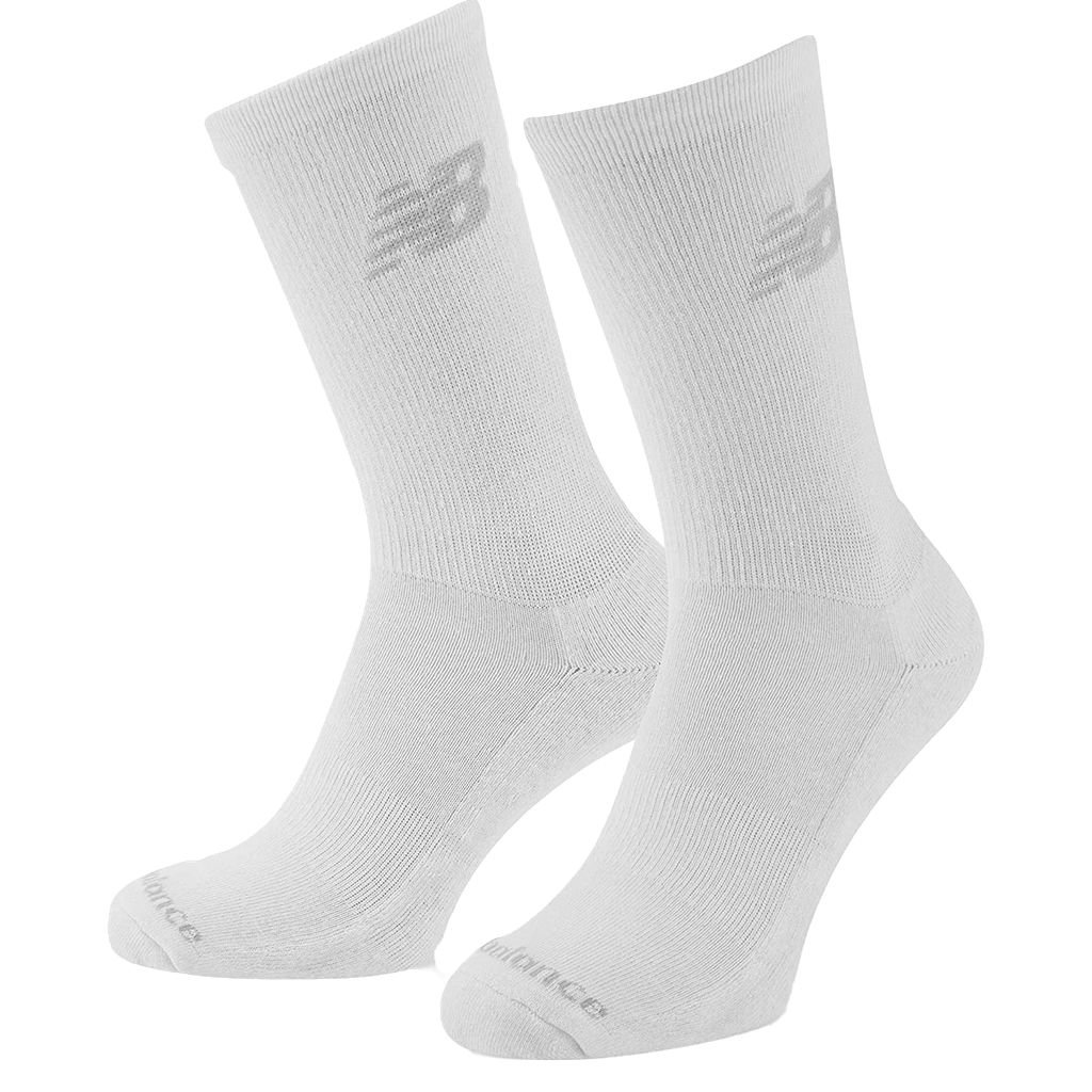 Medias Altas New Balance Performance Cotton Cushioned Crew Unisex 2 Pack Blanco