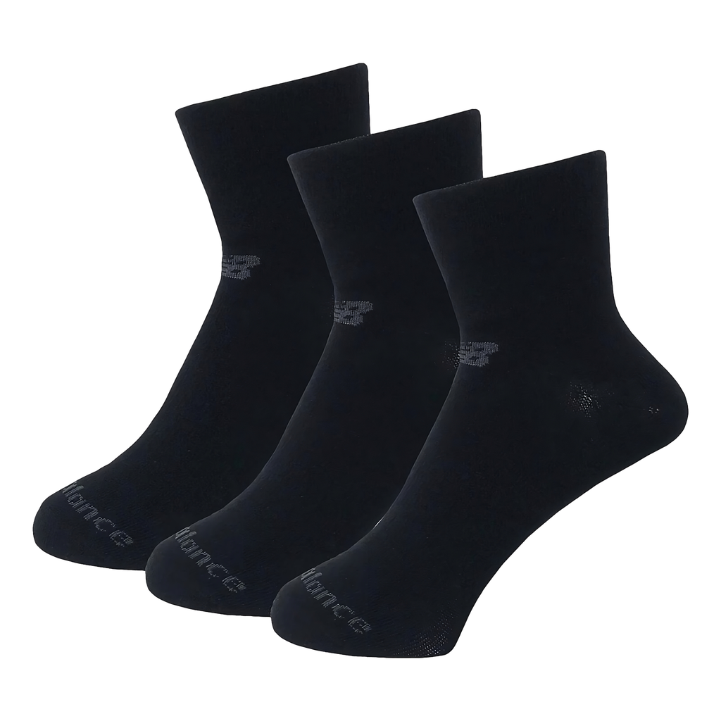 Medias Altas New Balance Performance Cotton Flat Knit Ankle 3 Pack Negro