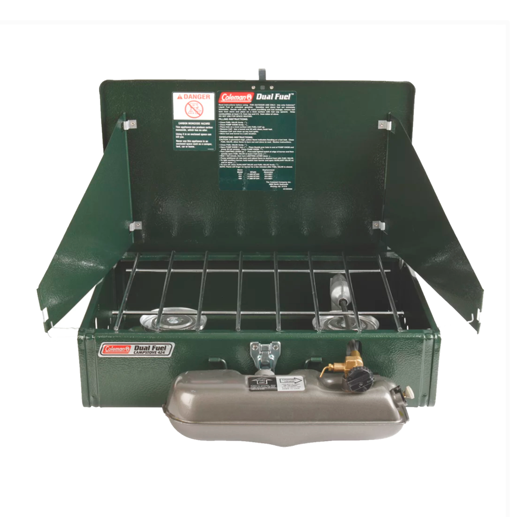 Cocina de Camping Coleman Guide Series Dual Fuel 2 hornillas Verde