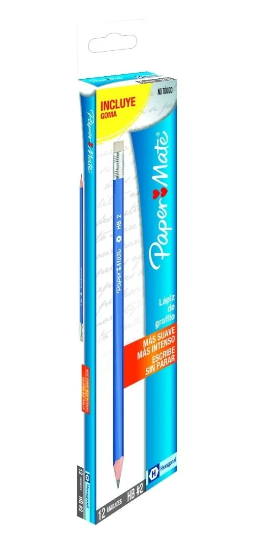 Lápiz Paper Mate Hexagonal Azul Cx12 