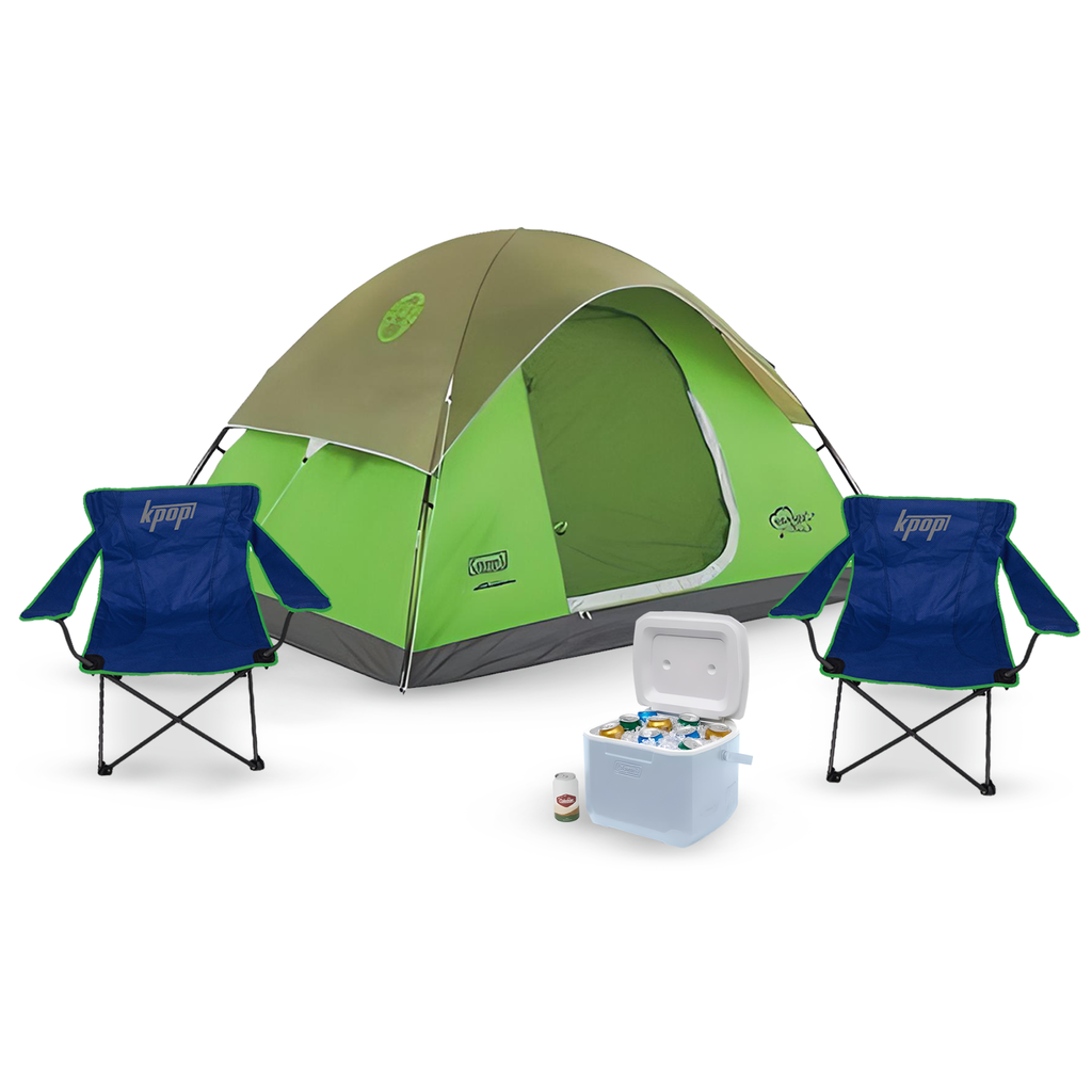 Combo Carpa Coleman Coral Reef 2P + Nevera 16QT + 2 Sillas KPOP