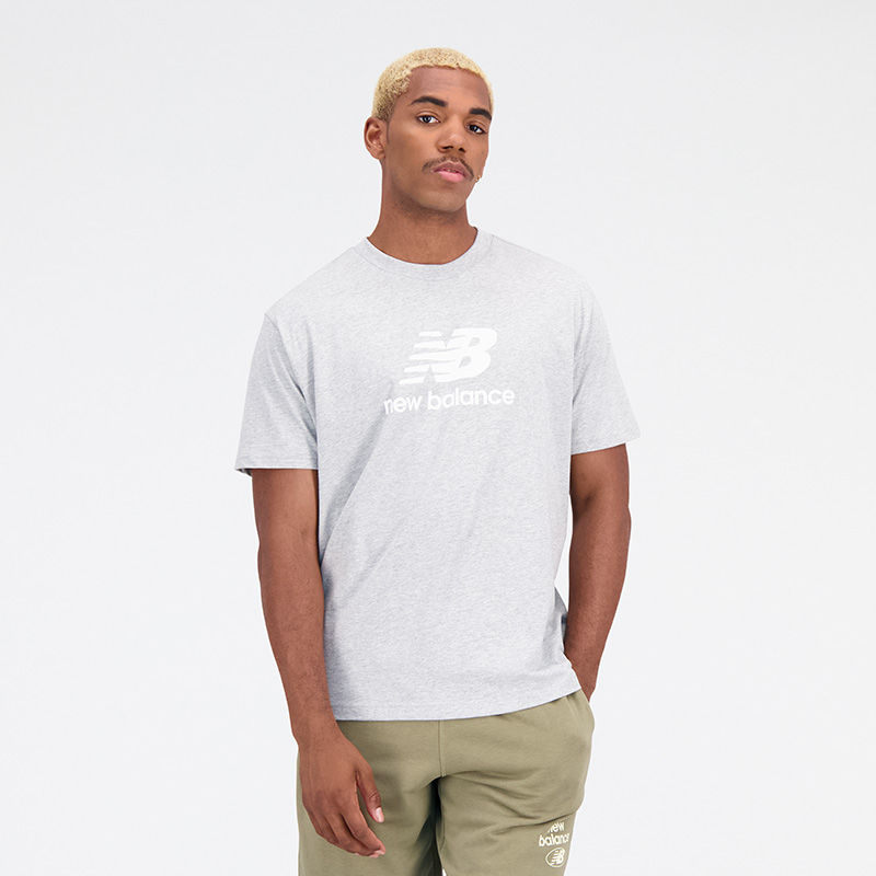 Camiseta manga corta New Balance Essentials Stacked Logo Gris Claro (8 unidades)