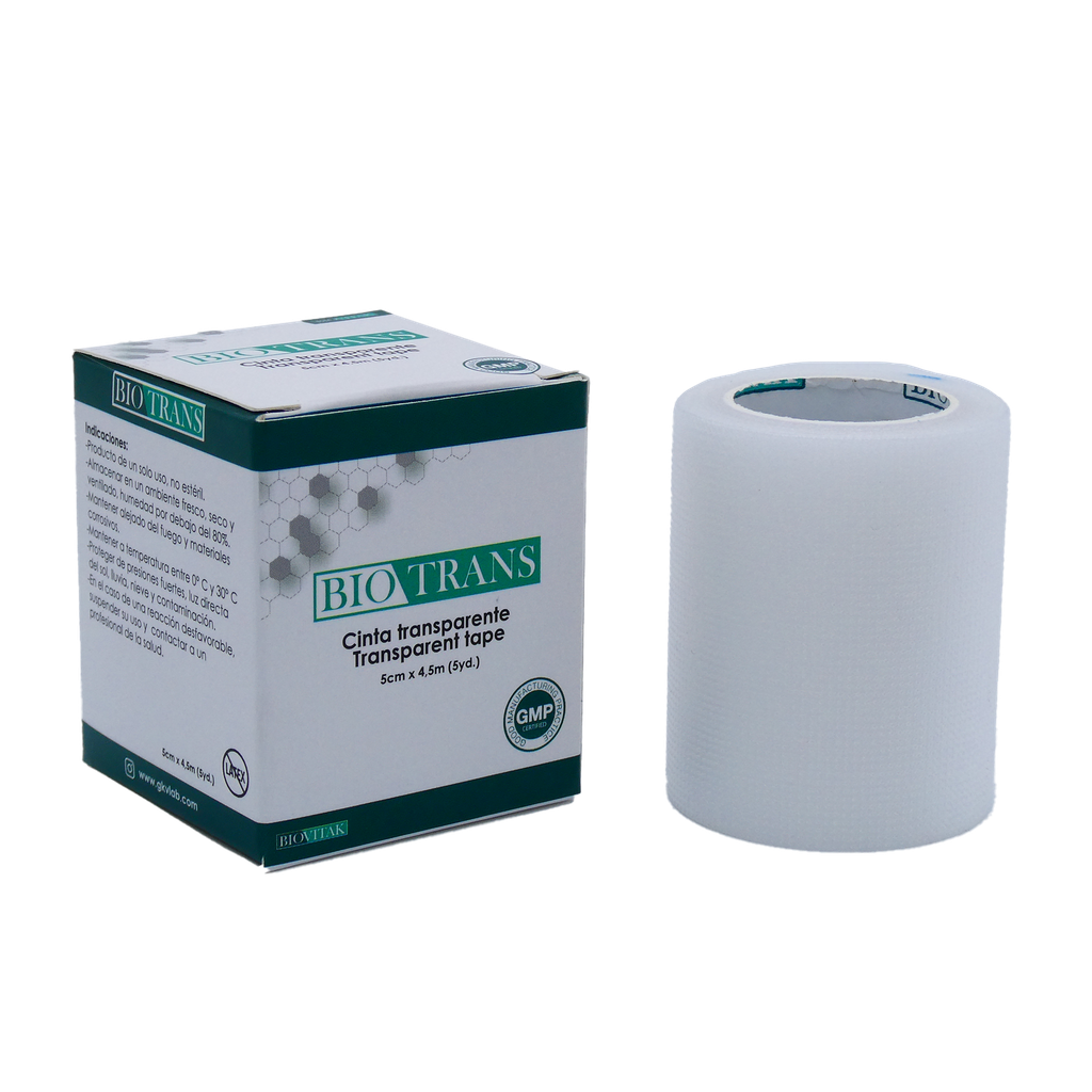 Cinta Transparente 5cm x 4,5m (5yd.) Biotrans 