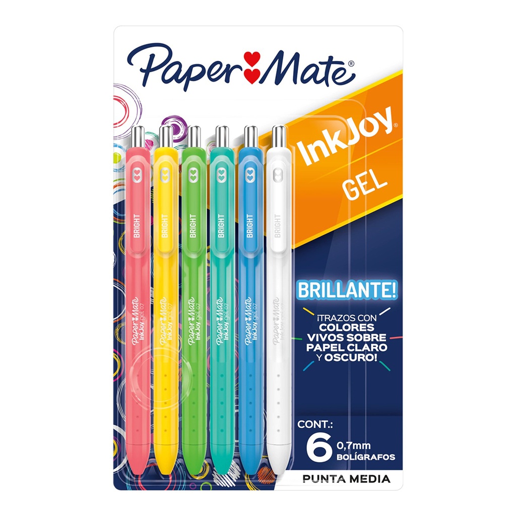 Bolígrafos Brillantes Paper Mate Ink Joy Gel 6 Unidades 