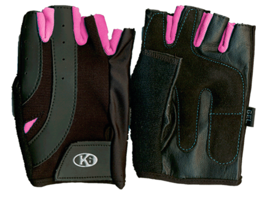 [67017] Guantes para pesas K6 Energetic sin muñequera fucsia (L)