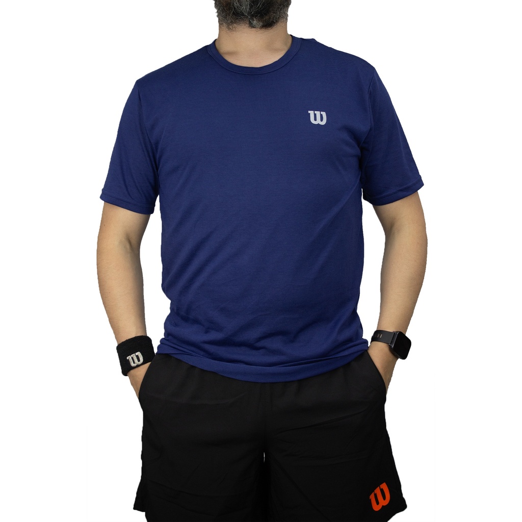 [73176] Camiseta Manga Corta Wilson Polyspun 73169  (L, AZUL MARINO)