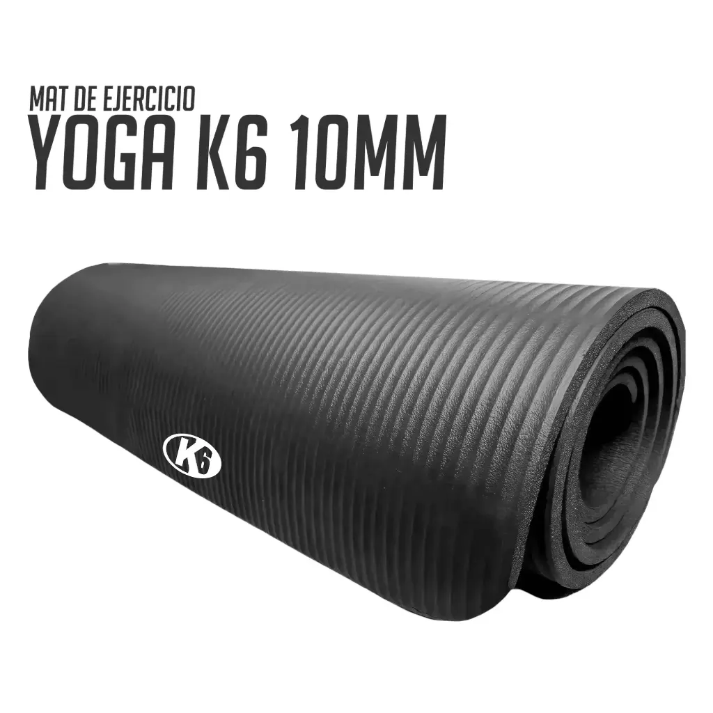Mat de ejercicio yoga K6 10 mm con cinta de transporte
