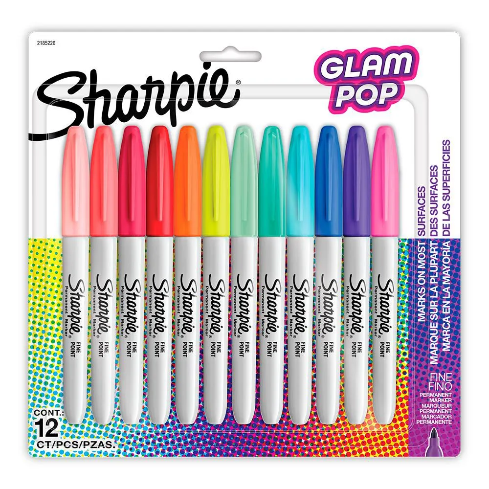 Marcadores Sharpie Fine Glam Pop X12