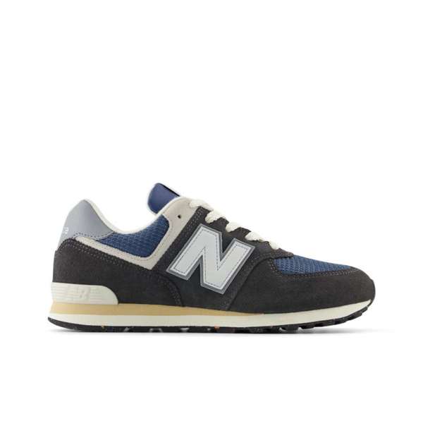 [GC574SGG-M-10.5] Zapato Lifestyle Infantil New Balance 574 Lace (Negro y Azul, 10.5)