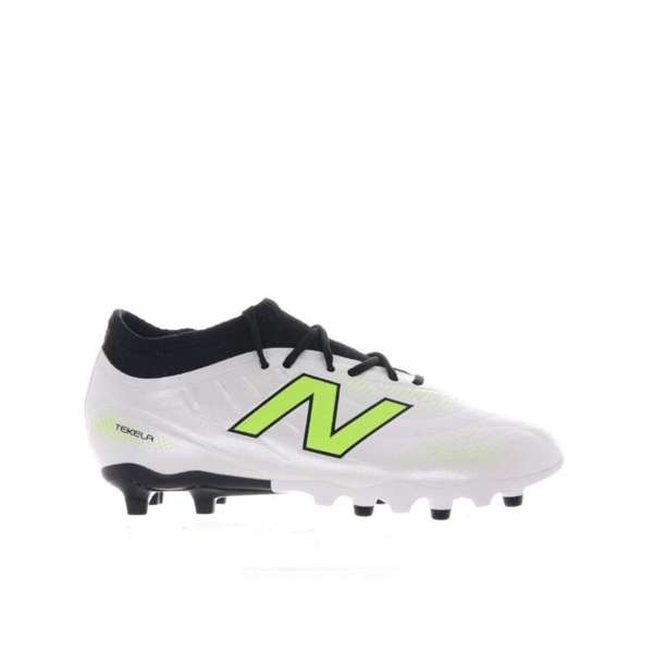 [SJT3FSP5-M-10.5] Tacos de Fútbol New Balance Tekela Team Low Laced Junior FG v5 (Blanco y Negro, 10.5)