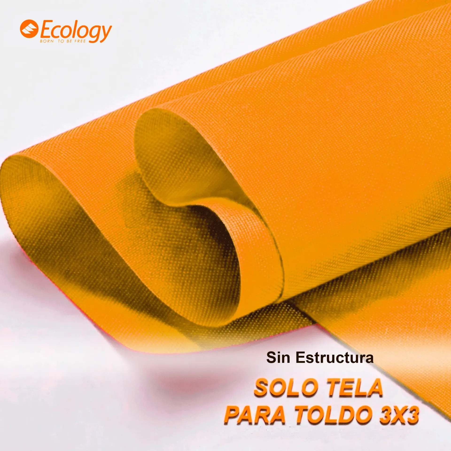 [12077-NA] Tela Premium para Toldo Retráctil 3x3 Tipo Acordeón Ecology Sunshine (NARANJA)
