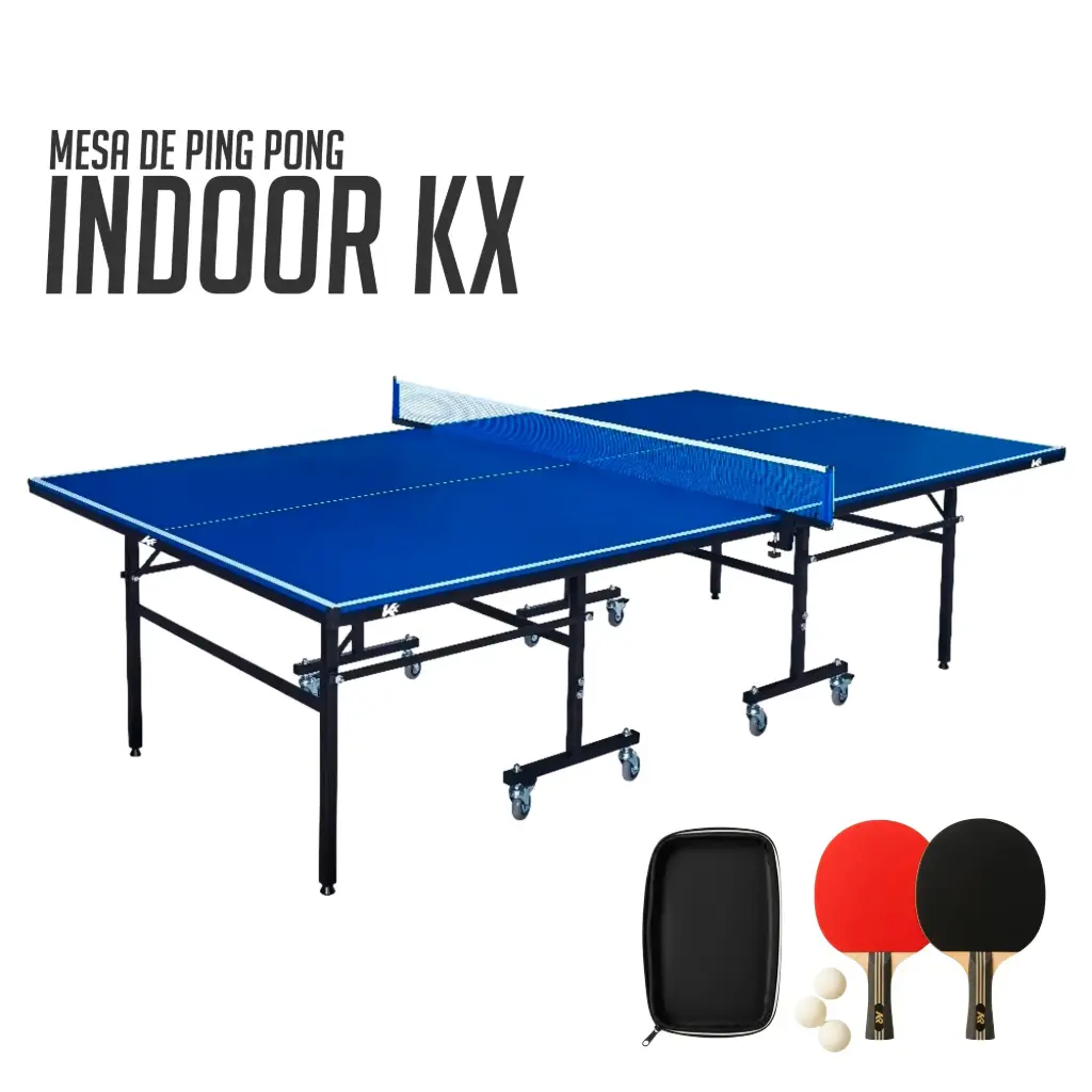 Mesa de Ping Pong Indoor KX 15mm con Accesorios (Azul)