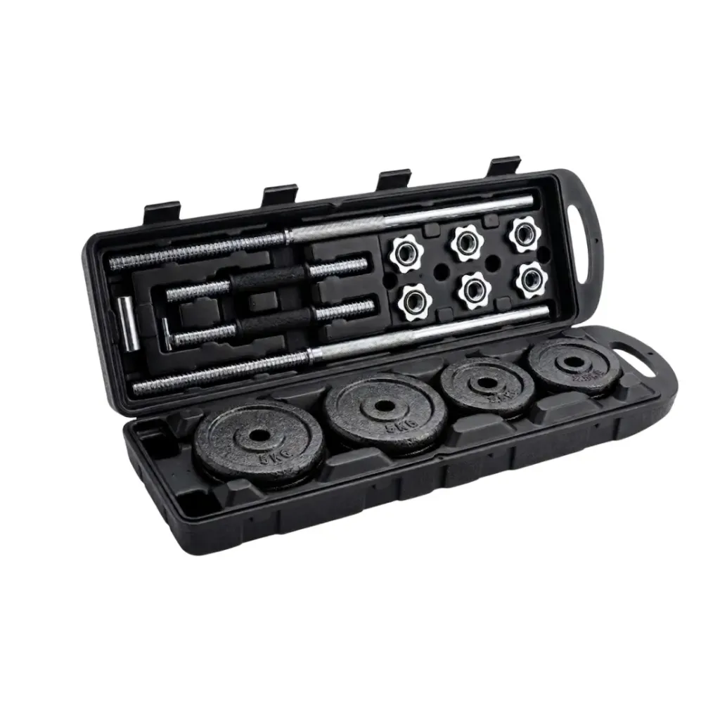 [66863] Set de mancuernas barra larga 50 kg K6 en maleta plastica