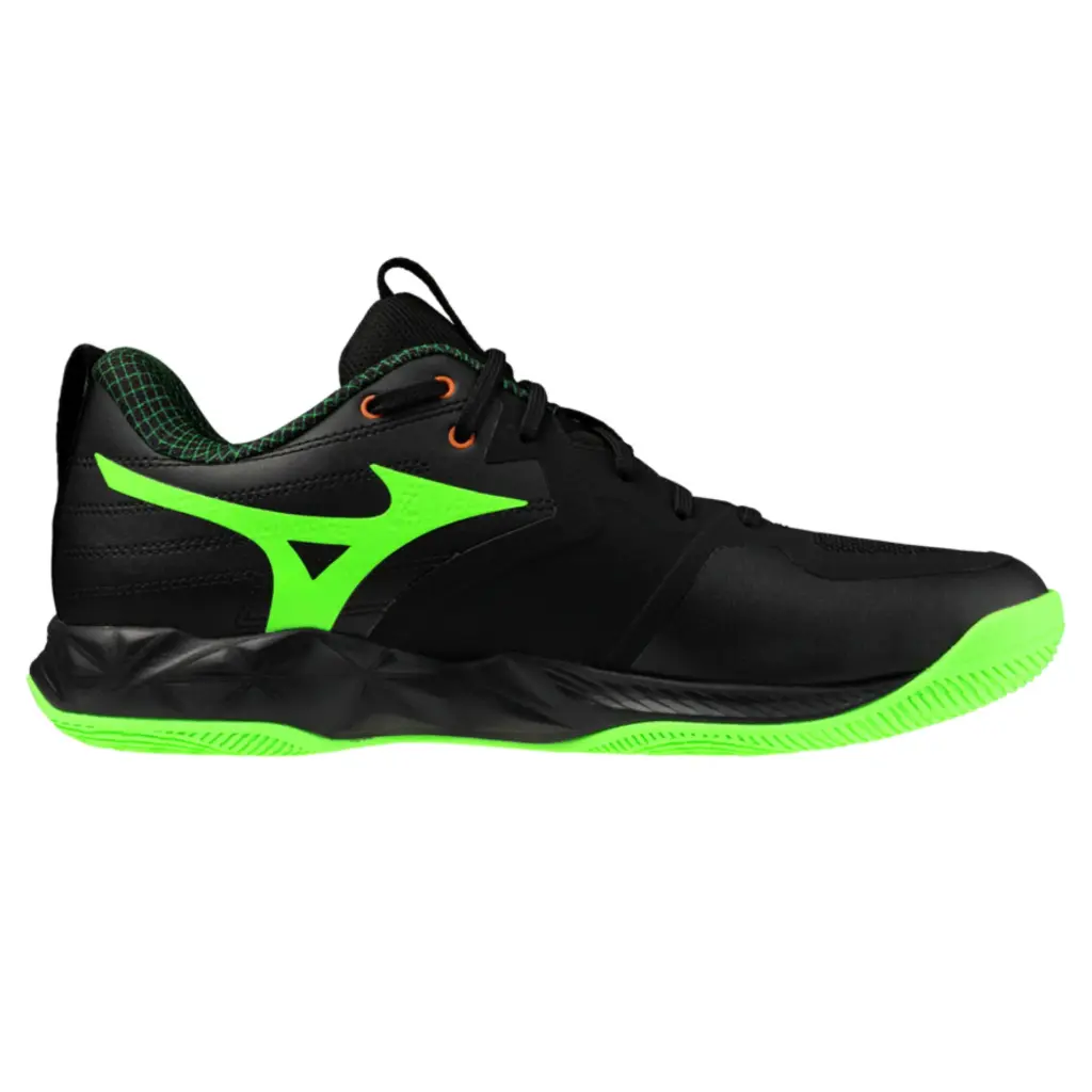 [V1GA254049-10.5] Zapato Voleibol Mizuno Wave Momentum Pro (10.5, Negro y Verde)