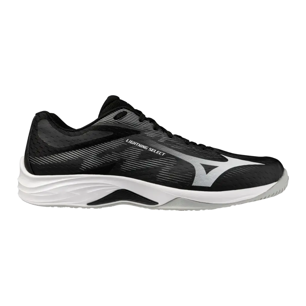 [V1GA267053-10.5] Zapato Voleibol Mizuno Lightning Select (10.5, Negro y Blanco)