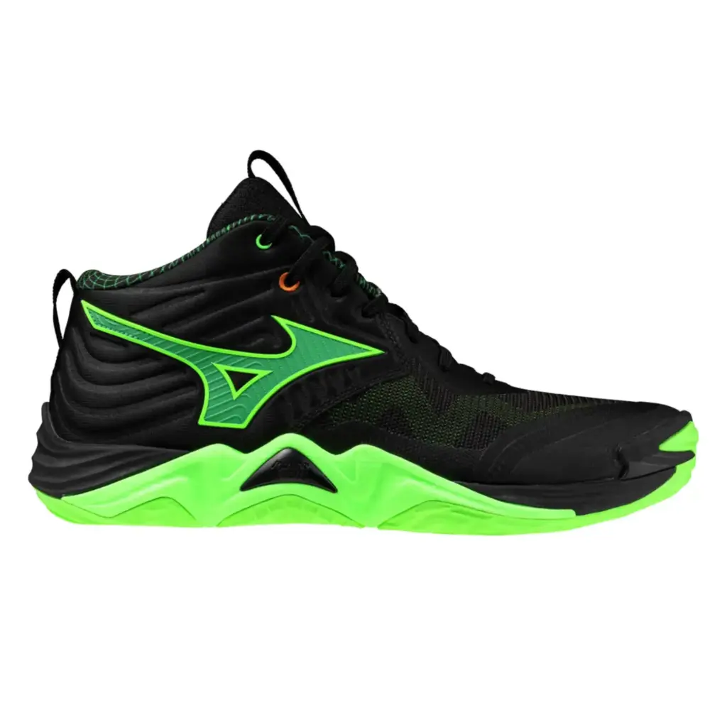 [V1GA251749-10.5] Botin Voleibol Mizuno Wave Momentum Elite  (Negro y Verde, 10.5)