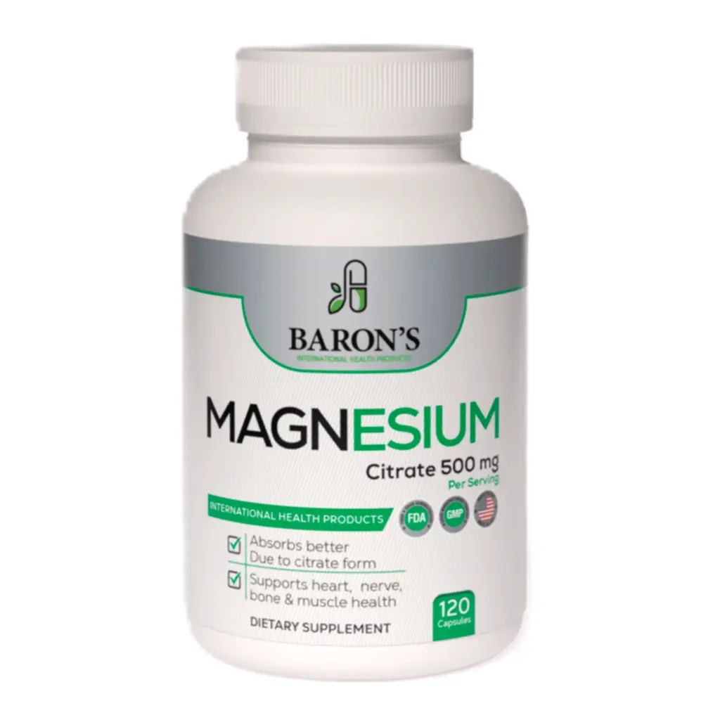 Citrato de Magnesio Baron's 500mg 120 Cápsulas 