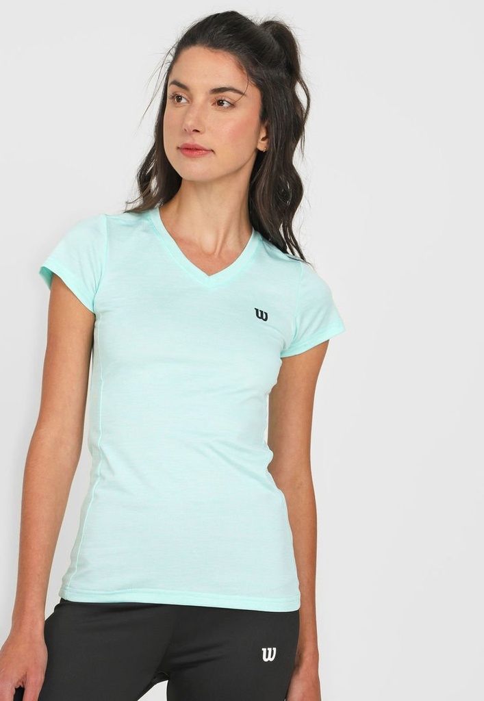 [WT71599] Camiseta Wilson Deslavada Dama 71592 Verque Aqua (L)